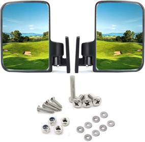 img 4 attached to Golf Cart Side Mirrors for EZGO, Yamaha, and Club Car - Large 7-Inch Adjustable Rear View Mirrors - One Pair of Golf Cart Mirrors