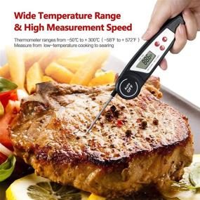 img 1 attached to 🌡️ Ultra-Fast Waterproof Digital Instant Read Meat Thermometer by Aictoe - Ideal for Outdoor BBQ Grill, Smoker, Baking, Turkey, Oil Deep Frying, and Kitchen Food Cooking