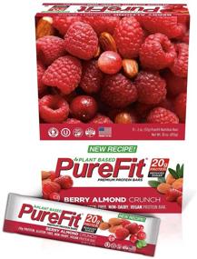 img 1 attached to Планкте с белком "🌱 PureFit Premium Nutrition Protein Bars - Berry Almond Crunch - 15 штук, растительные батончики для производительности и энергии с 20 г белка - без глютена, без молока, веганское