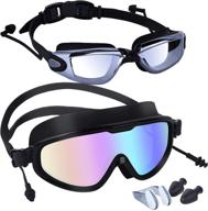 🏊 high-performance swim goggles: 2 pcs no leaking anti-fog swimming goggles for men logo