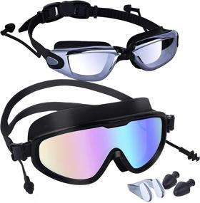 img 4 attached to 🏊 High-Performance Swim Goggles: 2 Pcs No Leaking Anti-Fog Swimming Goggles for Men