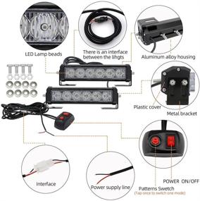 img 2 attached to 🚨 Набор из 2, 6-LED Красный Синий+Янтарь вспышки Полицейские экстренные огни для предупреждения, палубы, приборной панели, решетки - Идеально подходят для служебного автомобиля, мотоцикла, грузовика, джипа вне дороги, внедорожника, внедорожника, АТВ