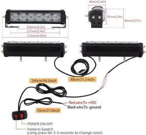 img 3 attached to 🚨 Набор из 2, 6-LED Красный Синий+Янтарь вспышки Полицейские экстренные огни для предупреждения, палубы, приборной панели, решетки - Идеально подходят для служебного автомобиля, мотоцикла, грузовика, джипа вне дороги, внедорожника, внедорожника, АТВ