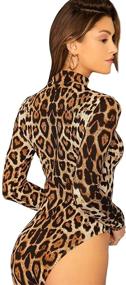 img 3 attached to MAKEMECHIC Leopard Stretchy Bodysuit Leotard