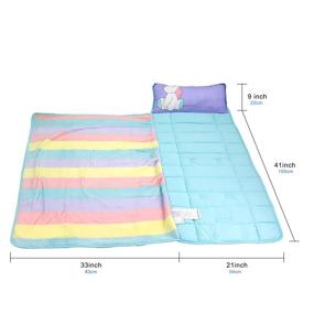 img 2 attached to 🦄 Unicorn Nap Mat for Toddlers - Perfect Preschool Resting Mat & Gift for Girls - Sleeping Bag with Pillow & Blanket - Ideal for Kinder or Daycare Naptime