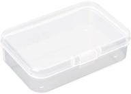 📦 akoak clear polypropylene mini storage containers with hinged lid - pack of 4: ideal for business cards, accessories, crafts, screws, drills, batteries logo