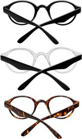 img 2 attached to 👓 Stylish Professer Readers: Spring Hinge Reading Glasses 3 Pair Set for Men and Women