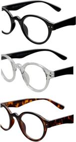 img 1 attached to 👓 Stylish Professer Readers: Spring Hinge Reading Glasses 3 Pair Set for Men and Women