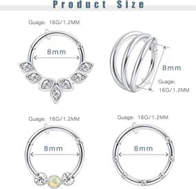 img 3 attached to 💎 Stylish UBGICIG Clicker Cartilage Earrings: Trendy Women's Piercing Jewelry