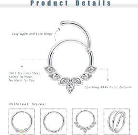 img 1 attached to 💎 Stylish UBGICIG Clicker Cartilage Earrings: Trendy Women's Piercing Jewelry