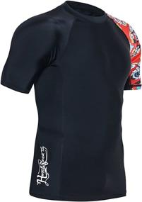 img 2 attached to 🏄 HUGE SPORTS Men's Splice UV Sun Protection UPF 50+ Skins Rash Guard - Short Sleeve Performance Top"