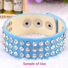 img 1 attached to Colorful Crystal Rivets Silver Leather Craft