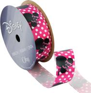 🎀 offray, shocking pink dots minnie mouse craft ribbon: 7/8-inch x 9-feet - high-quality crafting ribbon with minnie mouse design logo