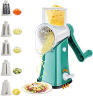 🧀 debo rotary cheese grater and vegetable slicer for kitchen - food-grade 18/8 stainless steel blades, fast and safe, latest sucker upgrade for extreme stability, large size logo