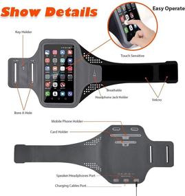 img 1 attached to 🏃 Grey ORIbox Running Armband with Cell Phone Holder - Lightweight, Multifunctional and Portable for iPhone 12 Pro Max/12 Pro/12/12 Mini/11 Pro Max/11, Samsung Galaxy