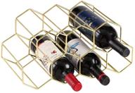 🍷 gold metal wine rack - countertop free-stand storage holder for 9 bottles, space saver protector for red & white wines logo