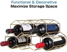 img 2 attached to 🍷 Gold Metal Wine Rack - Countertop Free-Stand Storage Holder for 9 Bottles, Space Saver Protector for Red & White Wines