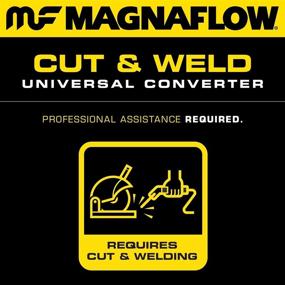 img 2 attached to 🚘 MagnaFlow HM Grade Universal Catalytic Converter 99355HM - Stainless Steel 2.25in Inlet/Outlet Diameter, 15in Overall Length, Midbed O2 Sensor - EPA Compliant Replacement