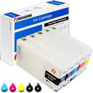 🖨️ ink4work 5-pack remanufactured ink cartridge replacement for epson 676xl t676xl 676 xl: ideal for workforce pro wp-4010, wp-4020, wp-4023, wp-4090, wp-4520, wp-4590 (black x 2, cyan, magenta, yellow) logo