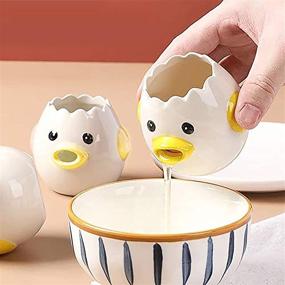 img 3 attached to 🥚 Kitchen Egg Separator - Cartoon Mini Egg White and Yolk Separator: Practical Ceramic Tool for Baking and Cooking