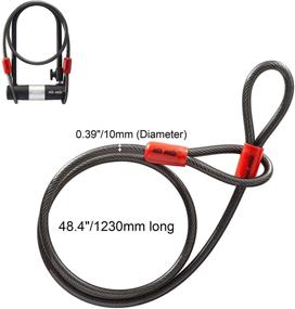 img 3 attached to 🔒 Via Velo Heavy Duty Bicycle U Lock with Strong Cable - 15mm Shackle and Weatherproof Shock Lock Set. Includes 3 Keys. Ideal Bike Tire Lock for Road, Mountain, Electric, and Folding Bikes.