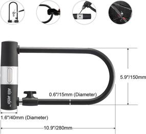 img 2 attached to 🔒 Via Velo Heavy Duty Bicycle U Lock with Strong Cable - 15mm Shackle and Weatherproof Shock Lock Set. Includes 3 Keys. Ideal Bike Tire Lock for Road, Mountain, Electric, and Folding Bikes.