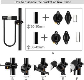 img 1 attached to 🔒 Via Velo Heavy Duty Bicycle U Lock with Strong Cable - 15mm Shackle and Weatherproof Shock Lock Set. Includes 3 Keys. Ideal Bike Tire Lock for Road, Mountain, Electric, and Folding Bikes.