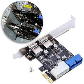 img 1 attached to 🔌 Zerone PCI-E к USB 3.0 2-портовая экспресс-карта: Добавьте быструю USB 3.0 связь с 20-контактным разъемом.