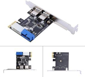 img 2 attached to 🔌 Zerone PCI-E к USB 3.0 2-портовая экспресс-карта: Добавьте быструю USB 3.0 связь с 20-контактным разъемом.