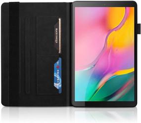 img 2 attached to 📱 Black Slim PU Leather Flip Case with Multiple Angle Stand, Card Slot & Pencil Holder for Samsung Galaxy Tab S6 Lite 10.4" 2020 (SM-P610/ SM-P615)