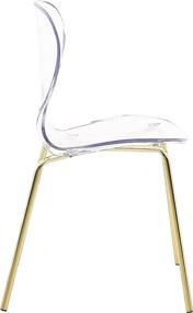 img 2 attached to ✨ Meridian Furniture Clarion Collection Modern Contemporary Gold Finish Lucite Polycarbonate Stackable Dining Chair Set of 2 - Sturdy Metal Legs, 19.5" W x 19" D x 32.5" H