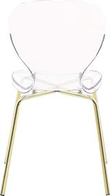 img 3 attached to ✨ Meridian Furniture Clarion Collection Modern Contemporary Gold Finish Lucite Polycarbonate Stackable Dining Chair Set of 2 - Sturdy Metal Legs, 19.5" W x 19" D x 32.5" H