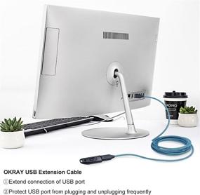 img 1 attached to Braided Cable Extender - OKRAY Premium Extension