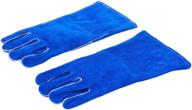 🧤 drake off road tools 400 welding gloves - lined leather, blue - 14 inch logo