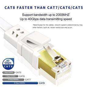 img 3 attached to 🔌 Максимальная производительность сетевого кабеля Cat8 - 50 футов | Скорость до 40 Гбит/с, 2000 МГц | Устойчивость к погодным условиям, ультрафиолетовому излучению | Позолоченный разъем RJ45 | Идеально подходит для роутера, игр, модема