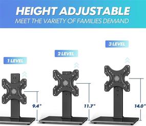 img 2 attached to 📺 Height Adjustable Swivel TV Stand Tabletop Base for 19-39 inch LCD LED TVs/Monitor/PC - Universal Entertainment Center with Tempered Glass TV Mount Stand