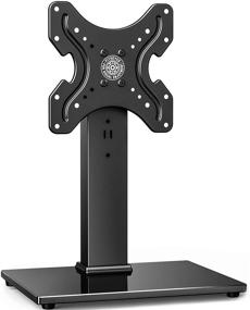 img 4 attached to 📺 Height Adjustable Swivel TV Stand Tabletop Base for 19-39 inch LCD LED TVs/Monitor/PC - Universal Entertainment Center with Tempered Glass TV Mount Stand