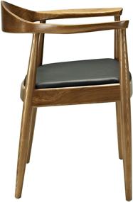 img 2 attached to 🪑 Кресло Modway Presidential: черное кожзаменительное кресло для обеденного стола в стиле модернистской середины века