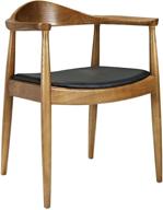 🪑 кресло modway presidential: черное кожзаменительное кресло для обеденного стола в стиле модернистской середины века логотип