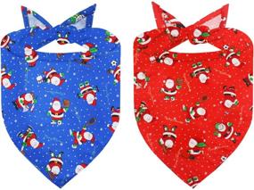 img 4 attached to Christmas Bandana Washable Triangle Kerchief