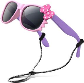 img 4 attached to RIVBOS RBK002 Детские солнцезащитные очки: поляризованная защита от УФ-лучей с ремешком - идеально подходят для девочек и мальчиков!