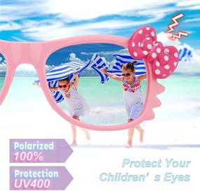 img 3 attached to RIVBOS RBK002 Детские солнцезащитные очки: поляризованная защита от УФ-лучей с ремешком - идеально подходят для девочек и мальчиков!