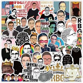 img 4 attached to 👩 Notorious RBG Laptop Stickers: 50PCS Waterproof Vinyl Decals for Water Bottles, Skateboard, Phone, Bike - Women's Rights Trendy Graffiti Patches & Gifts