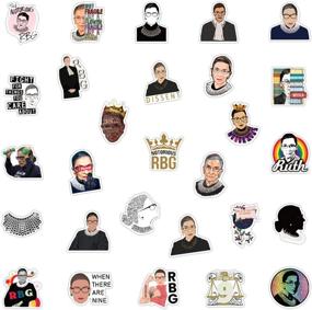 img 1 attached to 👩 Notorious RBG Laptop Stickers: 50PCS Waterproof Vinyl Decals for Water Bottles, Skateboard, Phone, Bike - Women's Rights Trendy Graffiti Patches & Gifts