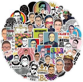img 3 attached to 👩 Notorious RBG Laptop Stickers: 50PCS Waterproof Vinyl Decals for Water Bottles, Skateboard, Phone, Bike - Women's Rights Trendy Graffiti Patches & Gifts