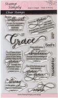 🙏 grace faith and thankfulness christian religious clear stamps - stamp simply 4x6 inch sheet - set of 10 pieces logo