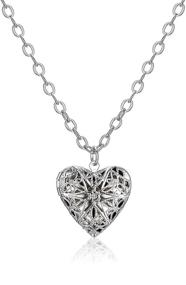 img 4 attached to 🎁 RareLove Vintage Heart Locket Necklace: Hold Cherished Memories in Hollow Silver Plated Alloy. Perfect Christmas Gift for Women and Girls!