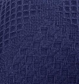 img 2 attached to 🛏️ 350GSM Blue Print Jacquard Woven Cotton Blanket by Tracy Porter - Full/Queen