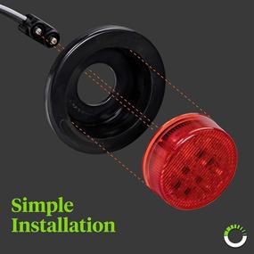 img 2 attached to 🚦 4-Pack of 2.5-Inch Round Red LED Trailer Clearance Marker Lights [DOT FMVSS 108] [SAE P2] [Reflector Lens] [Grommet] [Flush-Mount] [IP67 Waterproof] Marker Clearance Lights for Trailer Truck