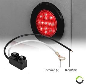 img 1 attached to 🚦 4-Pack of 2.5-Inch Round Red LED Trailer Clearance Marker Lights [DOT FMVSS 108] [SAE P2] [Reflector Lens] [Grommet] [Flush-Mount] [IP67 Waterproof] Marker Clearance Lights for Trailer Truck